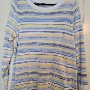 Talbots Multicolor Striped Crew Neck Sweater
